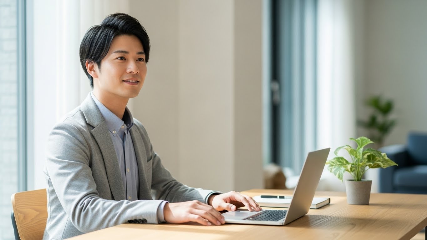 スキルの棚卸を通じて前向きに転職活動を始める若手社会人のイメージ