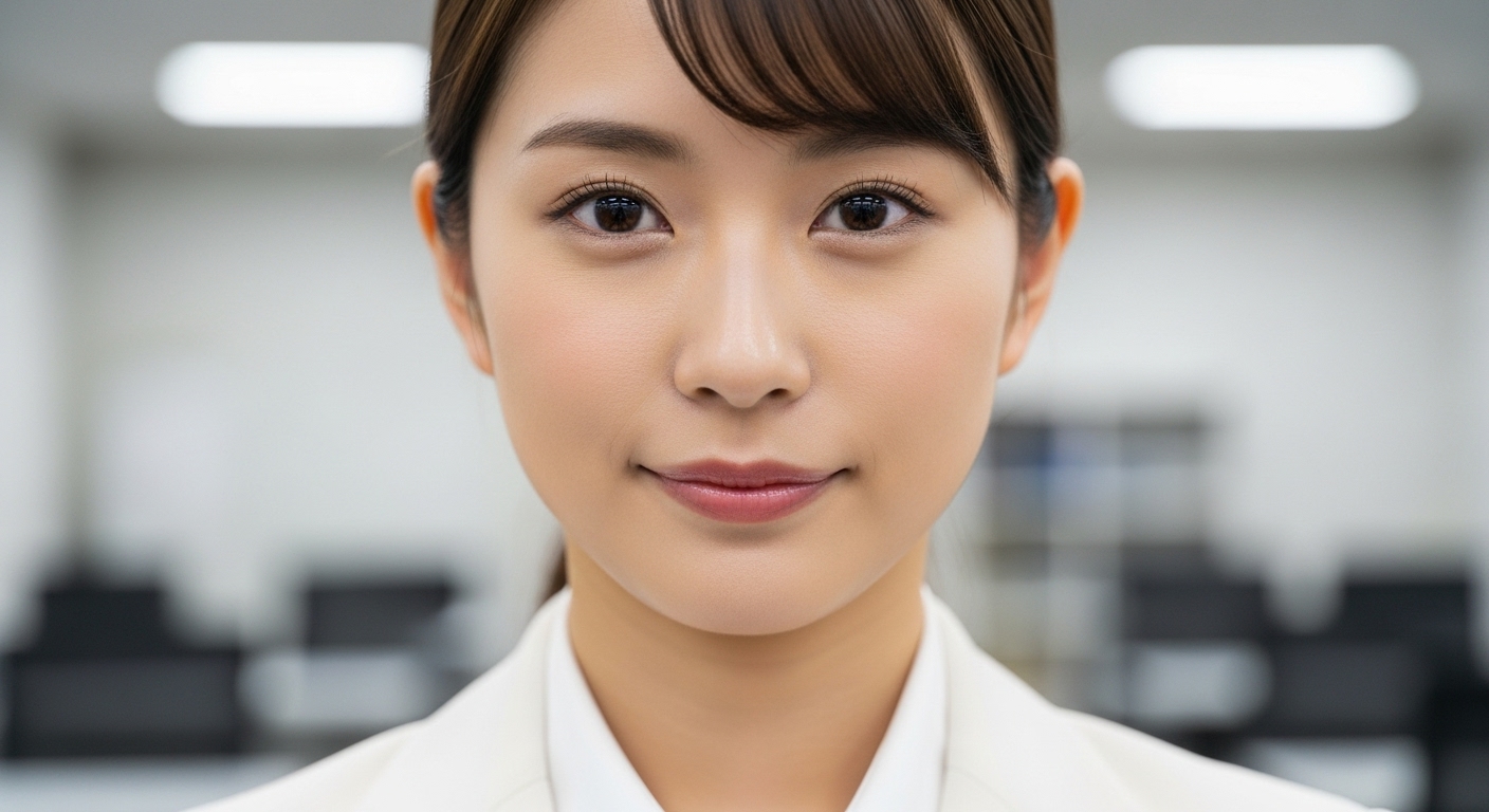 面接官の前で、まっすぐな瞳で自分の考えを伝える若手転職希望者の女性。