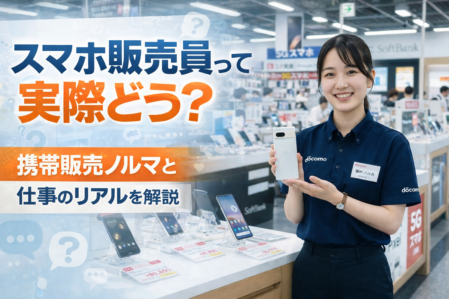 初めての転職でスマホ販売員はアリ？携帯販売のノルマや仕事のリアルを解説 イメージ