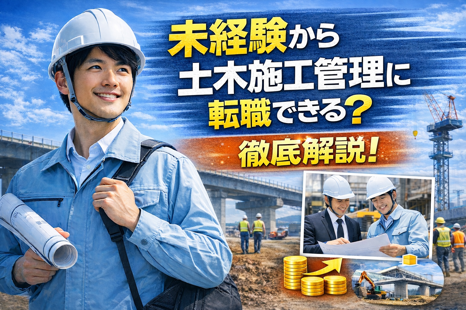 未経験から土木施工管理に転職できる？やりがい・年収・リアルな働き方を徹底解説 イメージ