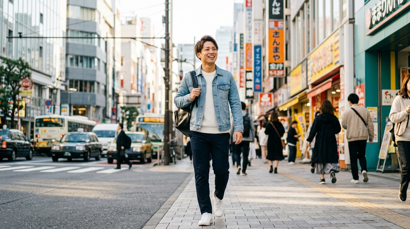 転職をきっかけに新しい人生へ踏み出す若手男性の後ろ姿