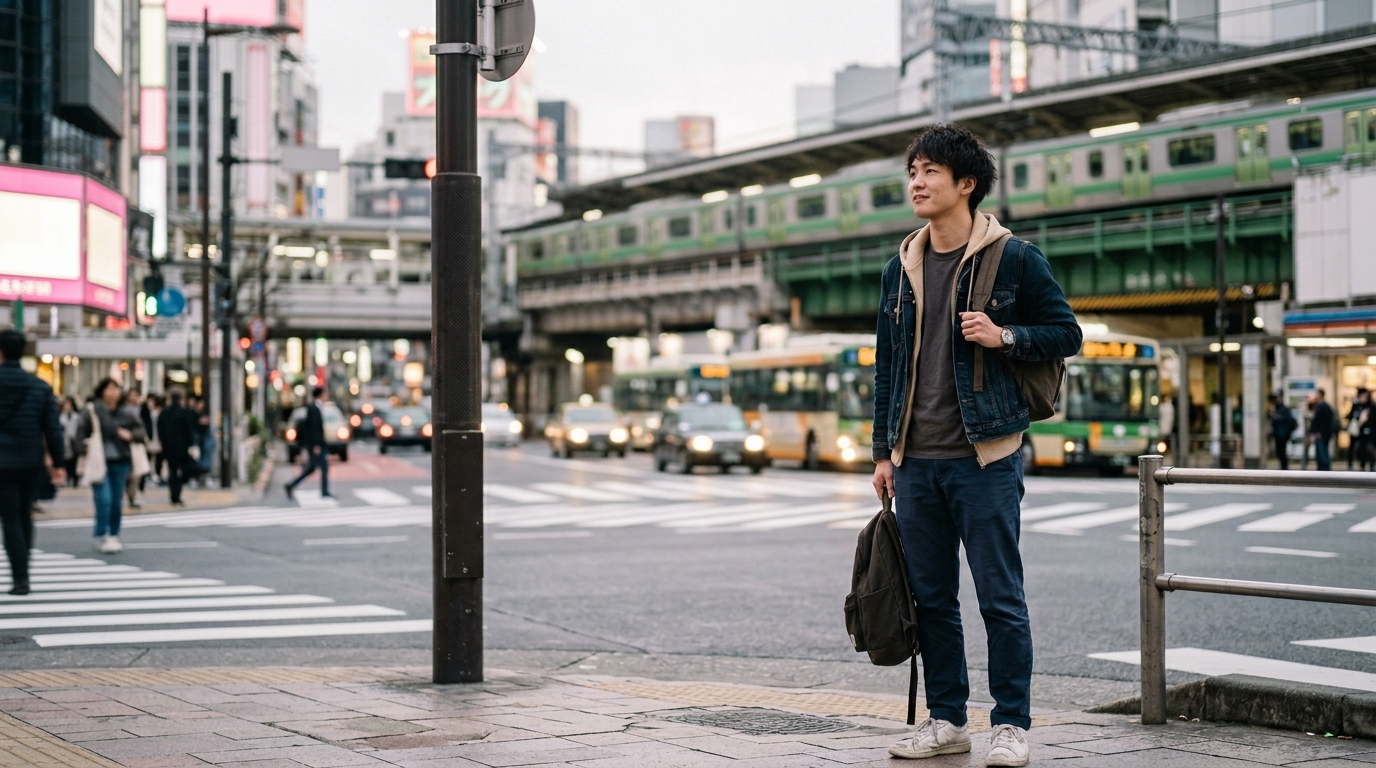 転職を考えながら将来について悩む若手男性のイメージ