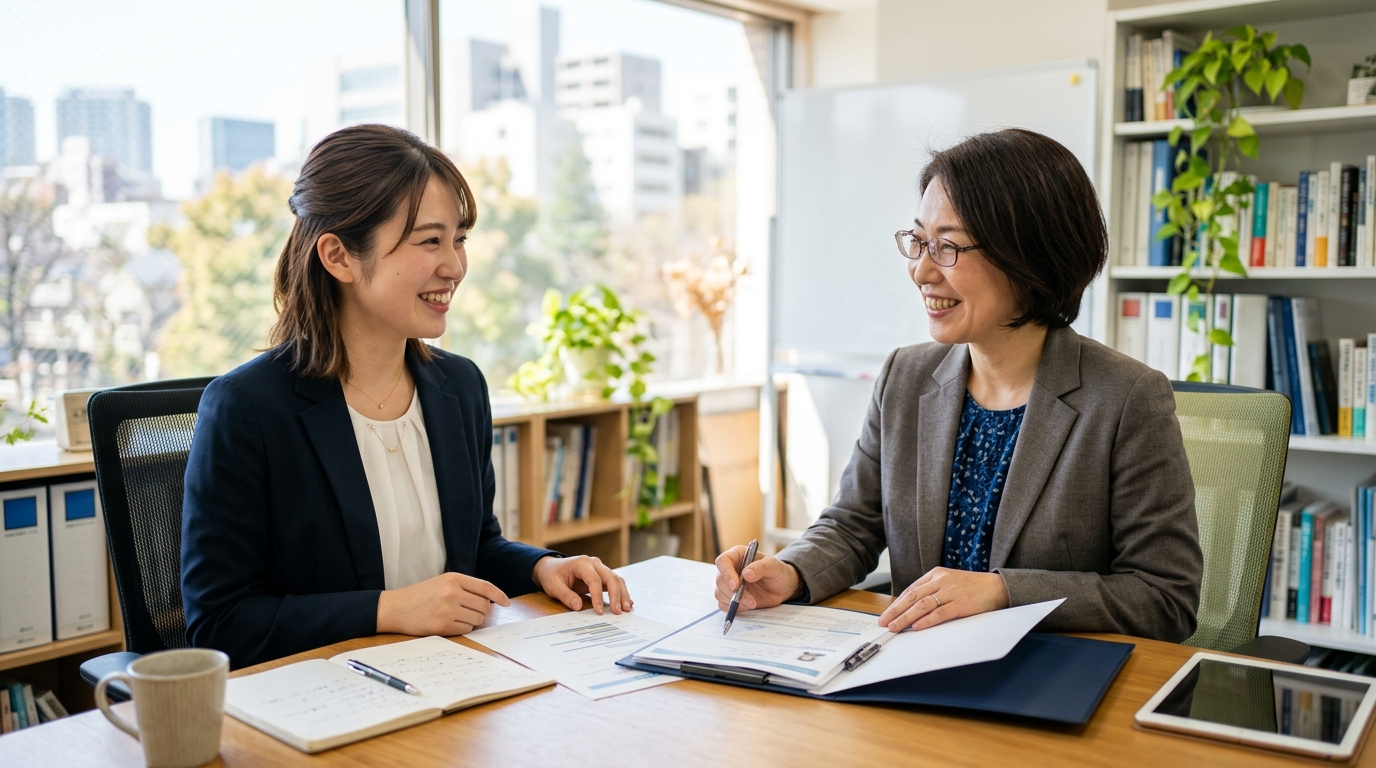 転職支援サービスで相談しながらキャリアを考える若手転職者の様子