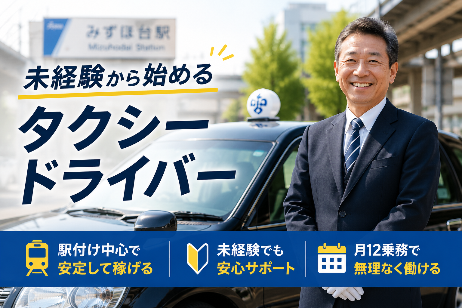 自分のペースで始めるタクシードライバー｜未経験歓迎・シフト相談OK＜川越市＞ イメージ