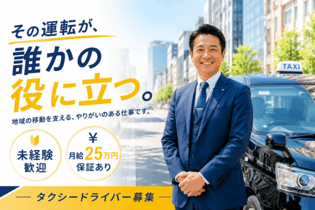 月給25万円保証ありのタクシードライバー｜勤務スタイル選択OK！＜東京都世田谷区＞ イメージ