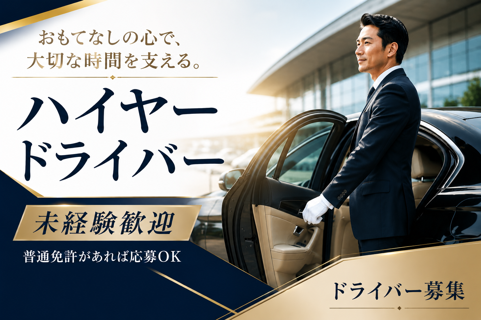 上質なおもてなしでお客様を支えるハイヤードライバー｜未経験歓迎・普通免許OK＜北海道札幌市＞ イメージ