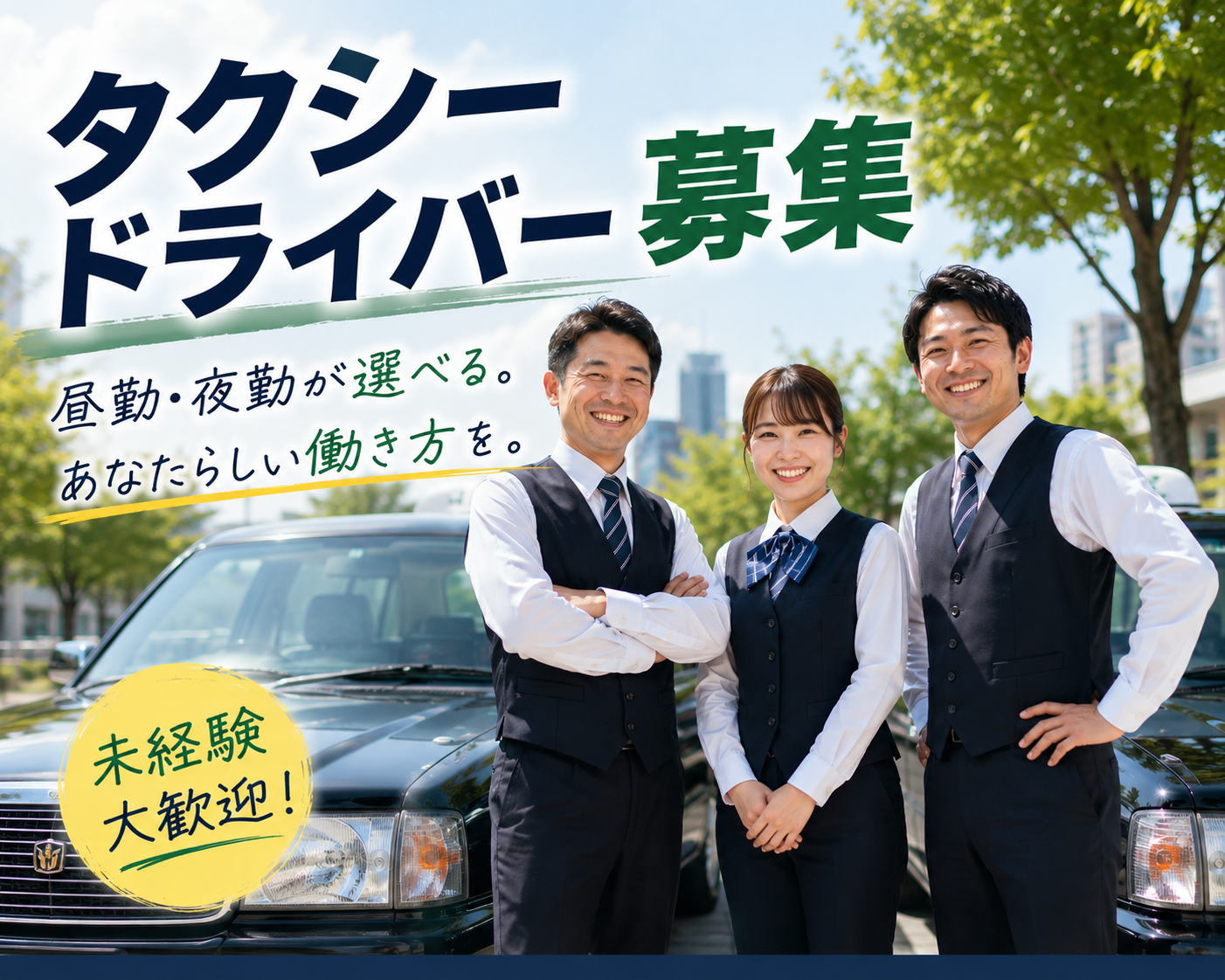 タクシードライバー｜昼勤・夜勤選択OK◎未経験歓迎♪＜福岡市南区＞ イメージ