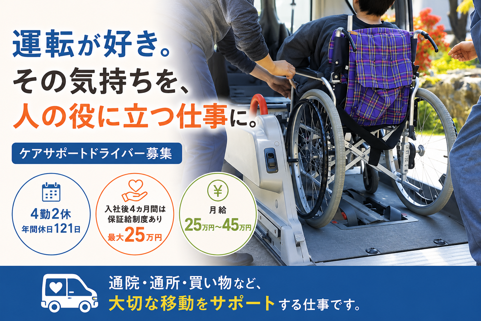 生活の移動を支えるケアサポートドライバー〈山口県長門市〉 イメージ